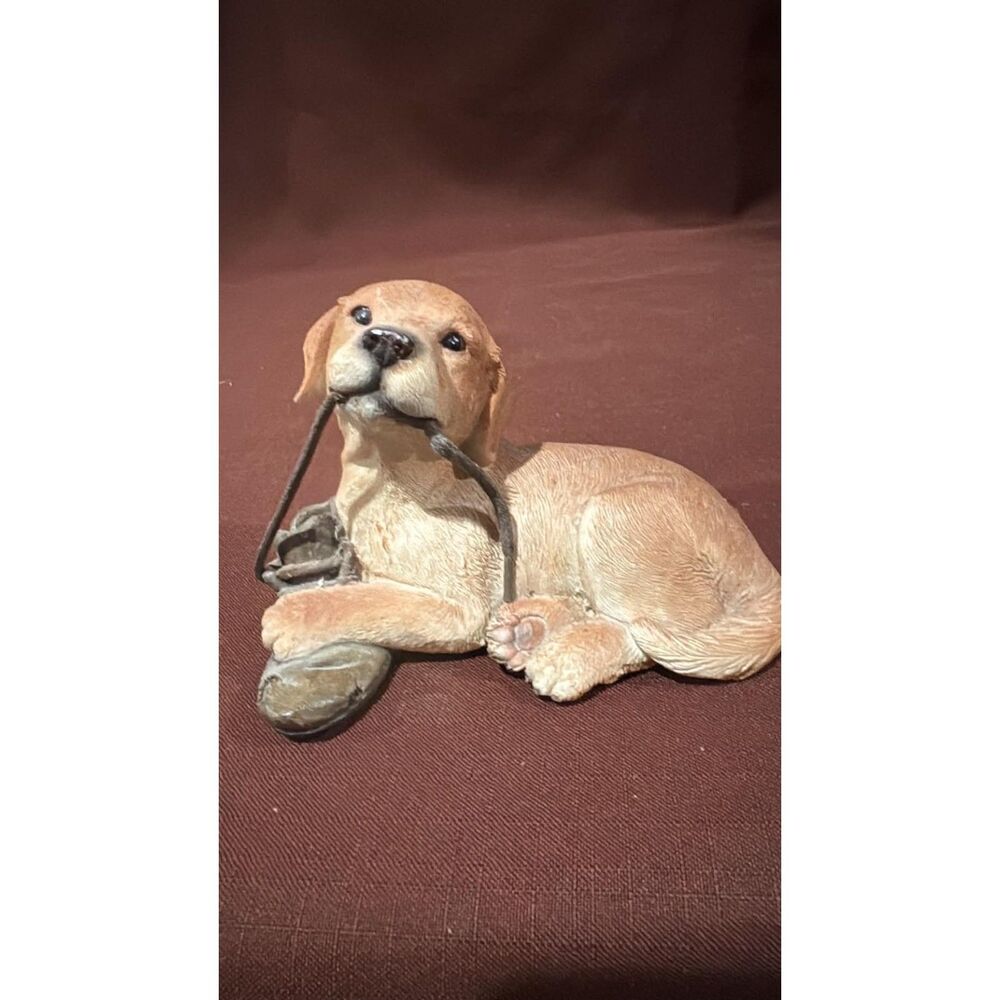 2003 Young Inc Dog Puppy Figure Chewing On An Old Shoe